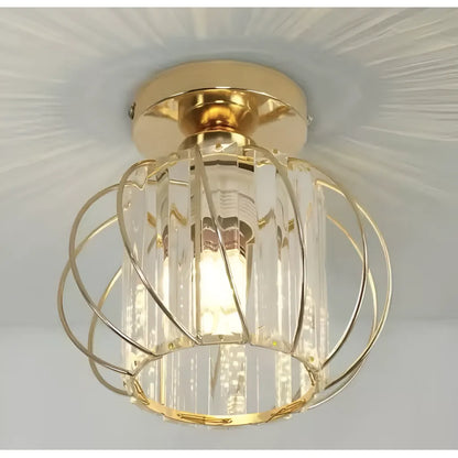 Lustra Monica, 1XE27, Auriu, D 16cm, Metal si Cristal Lustre Clasice Default Title Alessandro Design