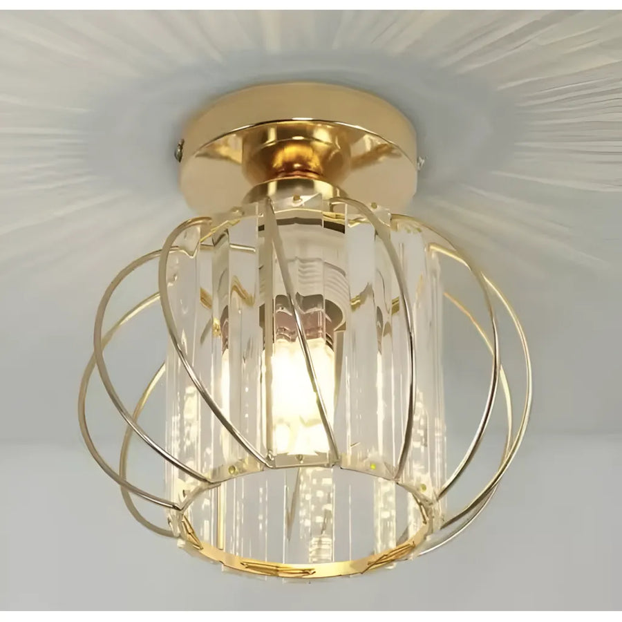 Lustra Monica, 1XE27, Auriu, D 16cm, Metal si Cristal Lustre Clasice Default Title Alessandro Design