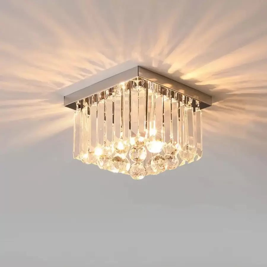 Lustra Cristal MARTINEZ Linear Luxe, Diametru 35cm, 4x E14, Crom Lucios Candelabre Moderne Default Title Alessandro Design