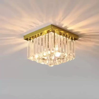 Lustra Cristal MARTINEZ Linear Luxe, Diametru 35cm, 4x E14, Auriu Lucios Candelabre Moderne Default Title Alessandro Design