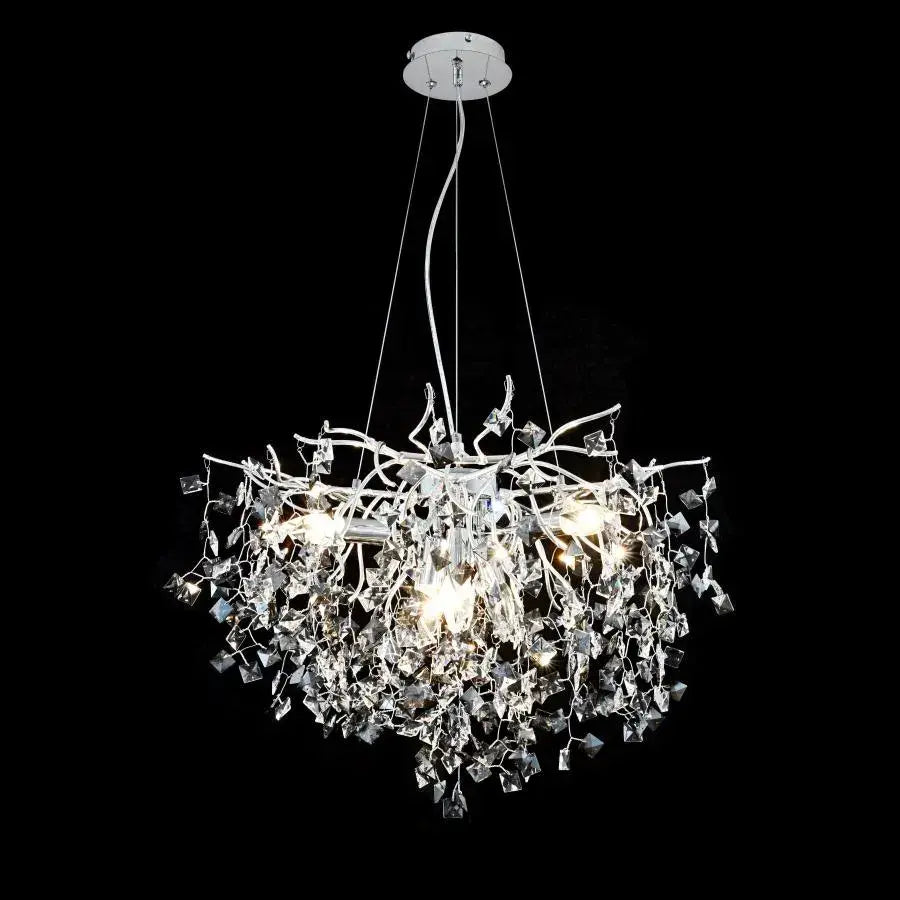 Lustra cu Cristal Konnan 6*E14 Diametru 60cm Alb Candelabre Cristal Default Title Alessandro Design