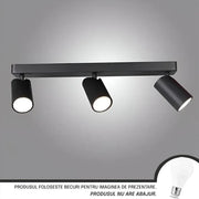 Lustra Joom cu Proiectoare Liniar 3XGU10 Negru Plafoniere LED Default Title Alessandro Design