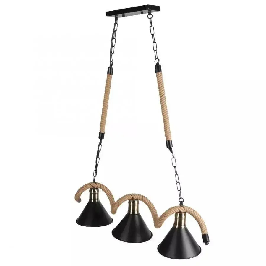 Lanový luster, 3xE27, hnedý, kov a struna LV570/3BK Vintage lustre Predvolený názov Alessandro Design