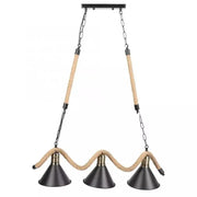 Lanový luster 3xE27, hnedý, kovový a strunové Vintage lustre Predvolený názov Alessandro Design