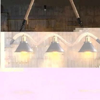 Lanový luster 3xE27, hnedý, kovový a strunové Vintage lustre Predvolený názov Alessandro Design