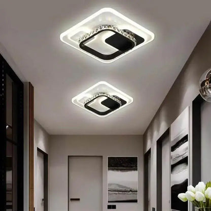 Lustra LED cu cristal ARIELLA 39W, Patrata, lumina Rece/Calda/Neutra, Negru Lustre LED Default Title Alessandro Design