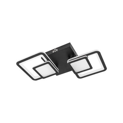 Lustra LED cu telecomanda BALANS 44W, 2 Patrate, lumina Rece/Calda/Neutra, Dimabila, Negru Lustre LED cu Telecomanda Default Title Alessandro Design