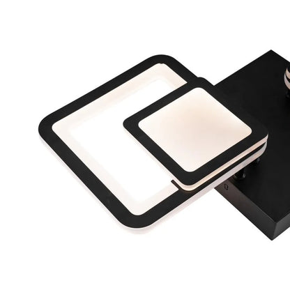 Lustra LED cu telecomanda BALANS 44W, 2 Patrate, lumina Rece/Calda/Neutra, Dimabila, Negru Lustre LED cu Telecomanda Default Title Alessandro Design