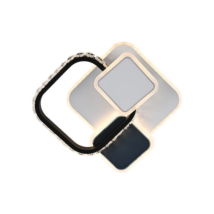Lustra LED cu cristal GELLA 48W, Patrata, lumina Rece/Calda/Neutra, Alb Negru Lustra LED Default Title Alessandro Design