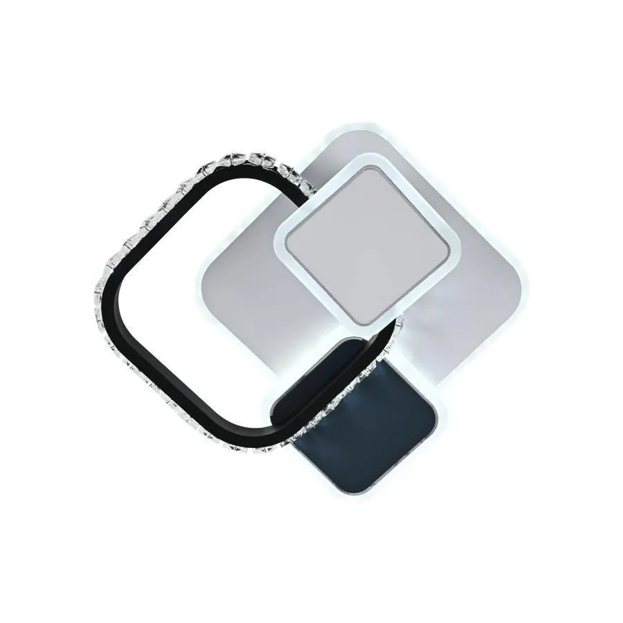 Lustra LED cu cristal GELLA 48W, Patrata, lumina Rece/Calda/Neutra, Alb Negru Lustra LED Default Title Alessandro Design