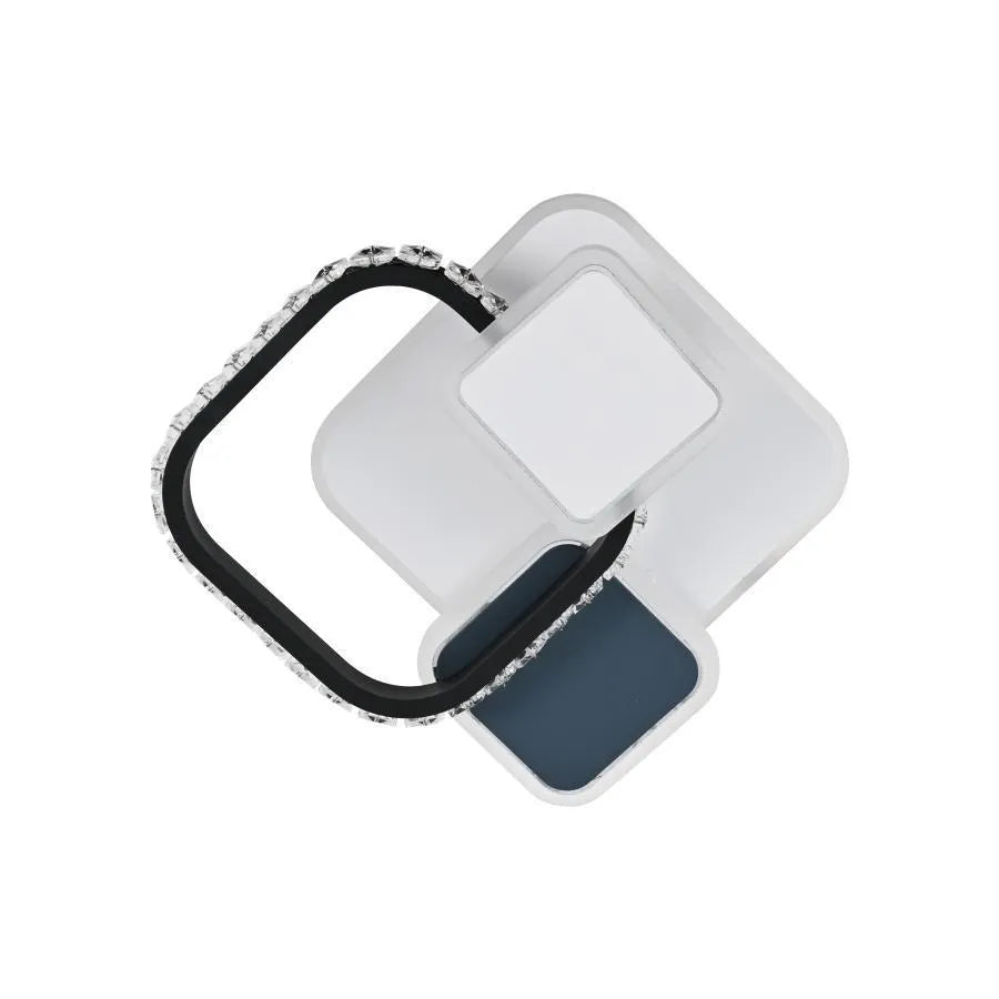 Lustra LED cu cristal GELLA 48W, Patrata, lumina Rece/Calda/Neutra, Alb Negru Lustra LED Default Title Alessandro Design