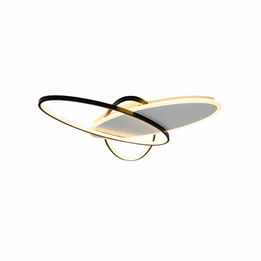 Lustra LED cu telecomanda LIGURIA 77W, 3 Ovale, lumina Rece/Calda/Neutra, Dimabila, Negru Alb Lustre LED cu Telecomanda Default Title Alessandro Design