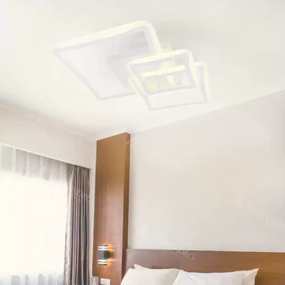LED luster s diaľkovým ovládaním FARYDA 120W, 3 štvorce, studené/teplé/neutrálne svetlo, stmievateľné, biela