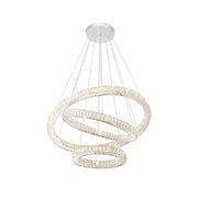 Lustra LED suspendata cu telecomanda si cristal CAYDEN 200W, 3 Cercuri, lumina Rece/Calda/Neutra, Dimabila, Crom Lucios, Inaltime Reglabila Lustra LED Default Title Alessandro Design
