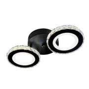 Lustra LED cu telecomanda si cristal NOVA ROTONDA 32W, 2 Cercuri, lumina Rece/Calda/Neutra, Dimabila, Negru Lustre LED Cristal Default Title Alessandro Design