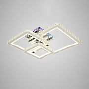 Lustra LED cu telecomanda si cristal JUSTIN RGB 106W, 3 Patrate, lumina Rece/Calda/Neutra, Dimabila, Crom Lucios Lustre LED Cristal Default Title Alessandro Design