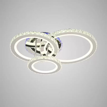 Lustra LED cu telecomanda si cristal NOVA ROTONDA RGB 73W, 3 Cercuri, lumina Rece/Calda/Neutra, Dimabila, Crom Lucios Lustre LED & Cristale Default Title Alessandro Design