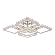 Lustra LED cu telecomanda cu cristal QUADRIA SUPREMO RGB, 143W, 5 Patrate, lumina Rece/Calda/Neutra, Dimabila, Crom Lucios Lustre LED cu Telecomanda Default Title Alessandro Design
