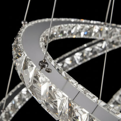 Lustra LED cu Telecomanda PRISM Luminis, Cristal si Metal, 210W, 4 Cercuri, Dimabila, Lumina Rece/Calda/Neutra, Iluminat Luxos Lustre LED cu Telecomanda Default Title Alessandro Design