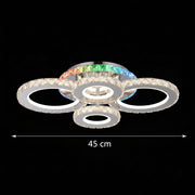 Lustra LED cu telecomanda si cristal NOVA ROTONDA RGB 82W, 4 Cercuri, lumina Rece/Calda/Neutra, Dimabila, Crom Lustre LED & Cristale Default Title Alessandro Design