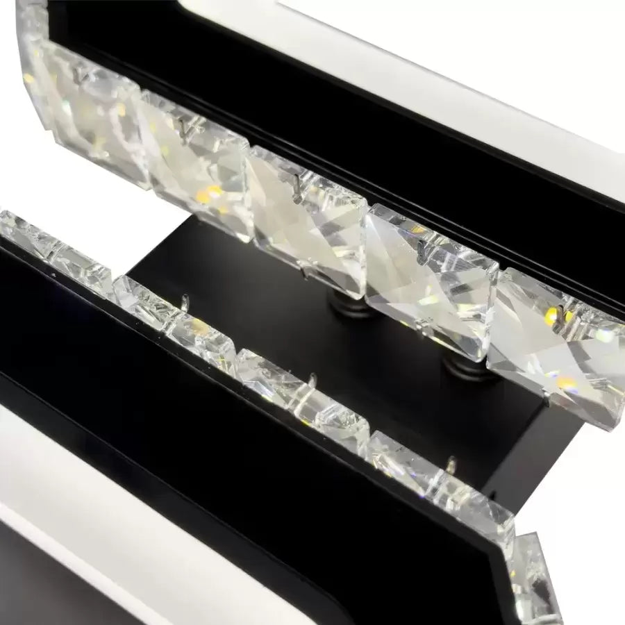 Lustra LED cristal QUADRIS 41W, 2 Patrate, lumina Rece/Calda/Neutra, Negru Lustre LED Cristal Default Title Alessandro Design