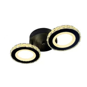 Lustra LED cu telecomanda si cristal NOVA ROTONDA 32W, 2 Cercuri, lumina Rece/Calda/Neutra, Dimabila, Negru Lustre LED Cristal Default Title Alessandro Design