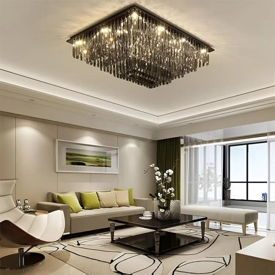 Candelabru Cristal, Brady, 14xE14, Rectangular, Gri Candelabre Cristal Default Title Alessandro Design