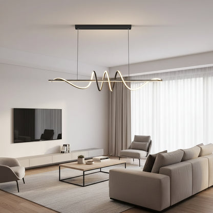Lustra LED suspendata cu telecomanda RIBBON 64W, Liniara, lumina Rece/Calda/Neutra, Dimabila, Negru, Inaltime Reglabila Lustre LED cu Telecomanda Default Title Alessandro Design