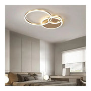 Lustra LED cu telecomanda MYRENE 110W, 2 Cercuri, lumina Rece/Calda/Neutra, Dimabila, Auriu Lustre LED cu Telecomanda Default Title Alessandro Design