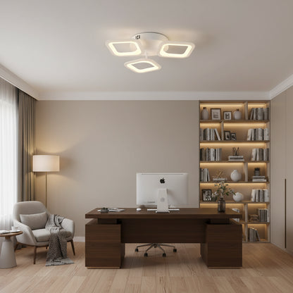 Lustra LED ERIKA 20W, 3 Patrate, Lumina Neutra 4000k, Alb, Metal si Acril Lustre LED Aplicate Default Title Alessandro Design
