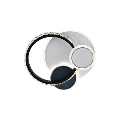 Lustra LED cu cristal GELLA 48W, Rotunda, lumina Rece/Calda/Neutra, Alb Negru Lustra LED Default Title Alessandro Design