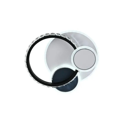 Lustra LED cu cristal GELLA 48W, Rotunda, lumina Rece/Calda/Neutra, Alb Negru Lustra LED Default Title Alessandro Design