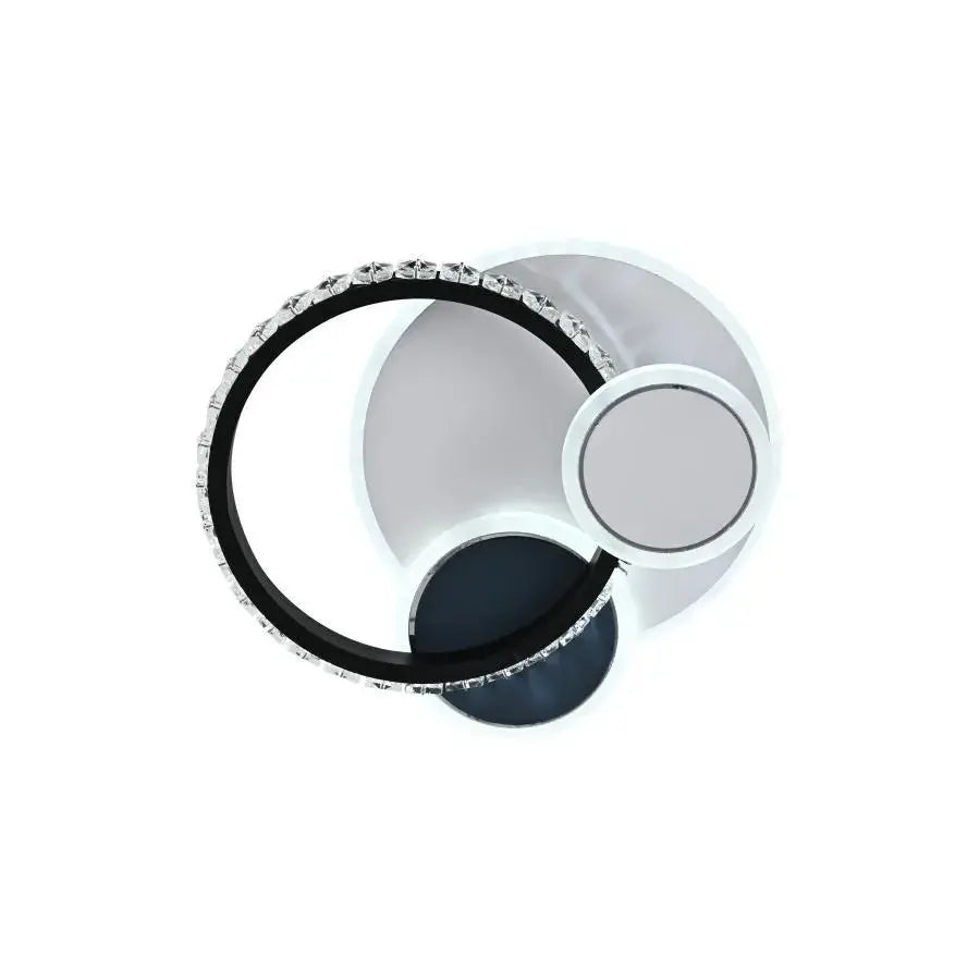 Lustra LED cu cristal GELLA 48W, Rotunda, lumina Rece/Calda/Neutra, Alb Negru Lustra LED Default Title Alessandro Design