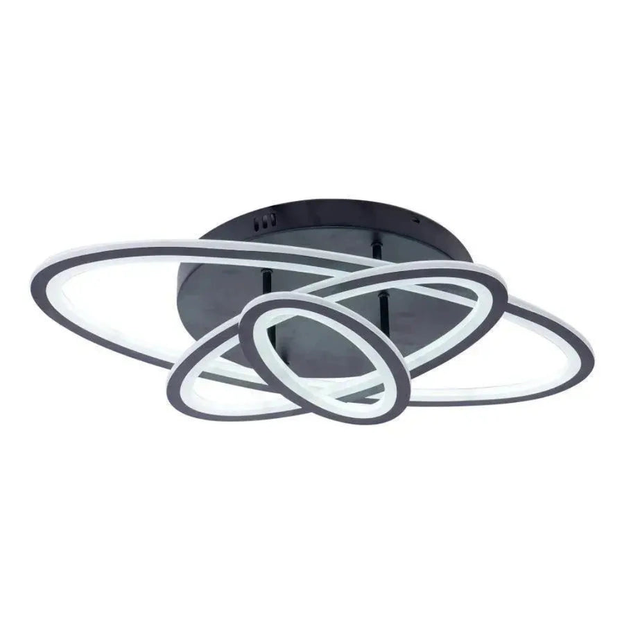 Lustra LED cu telecomanda TIANA 78W, 3 Elipse, lumina Rece/Calda/Neutra, Dimabila, Negru Lustre LED cu Telecomanda Default Title Alessandro Design