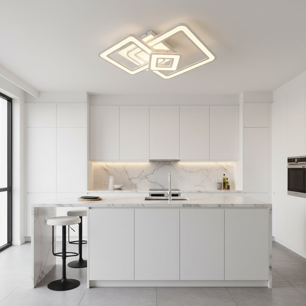 Lustra LED Horetensia cu Telecomanda, 116W, Dimabil, Lumina Calda/ Neutra/ Rece, Alb Lustre LED cu Telecomanda Default Title Alessandro Design