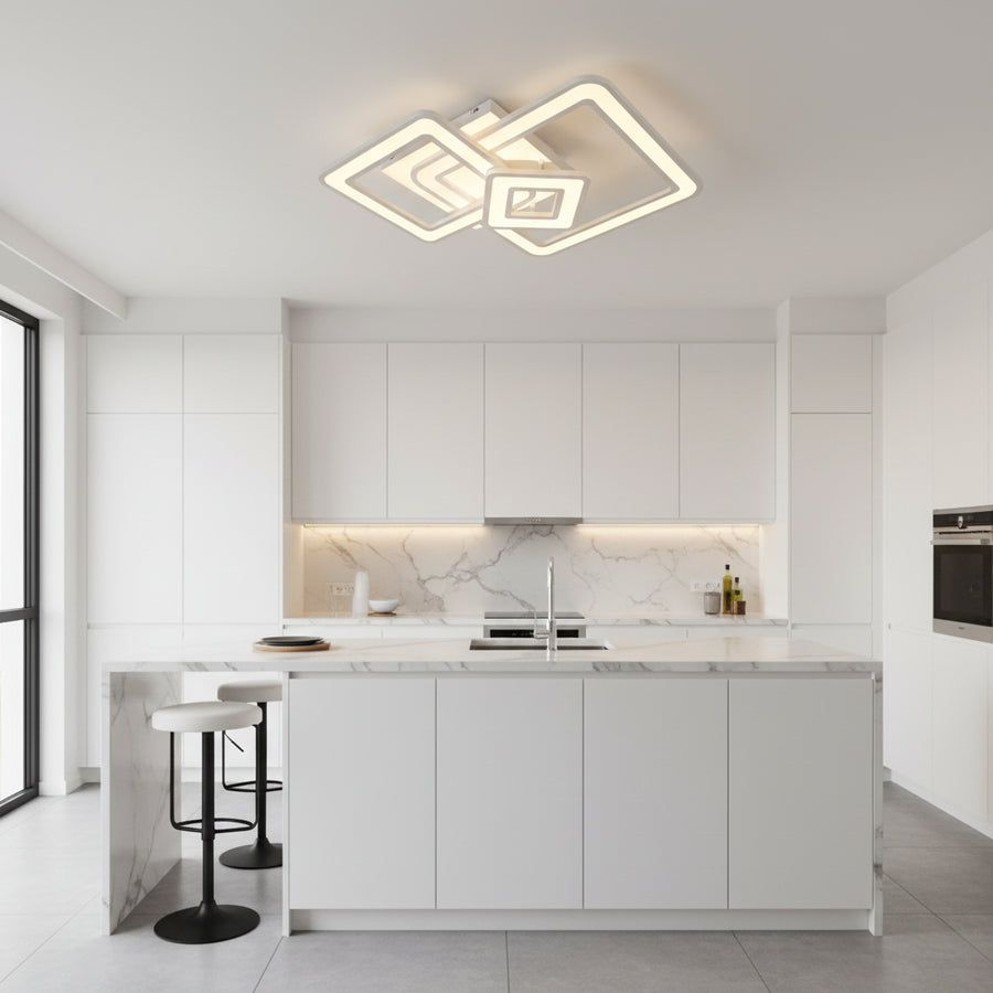 Lustra LED Horetensia cu Telecomanda, 116W, Dimabil, Lumina Calda/ Neutra/ Rece, Alb Lustre LED cu Telecomanda Default Title Alessandro Design