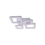 Lustra LED cu telecomanda si cristal QUADRIS RGB, 96W, 4 Patrate, lumina Rece/Calda/Neutra, Dimabila, Alb Lustre LED cu Telecomanda Default Title Alessandro Design