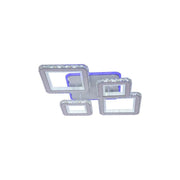 Lustra LED cu telecomanda si cristal QUADRIS RGB, 96W, 4 Patrate, lumina Rece/Calda/Neutra, Dimabila, Alb Lustre LED cu Telecomanda Default Title Alessandro Design