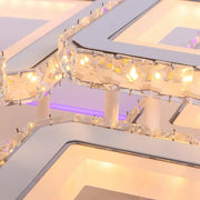 Lustra LED cu telecomanda si cristal QUADRIS RGB 175W, 6 Patrate, Lumina Rece/Calda/Neutra, Dimabila, Alb Lustre LED cu Telecomanda Default Title Alessandro Design