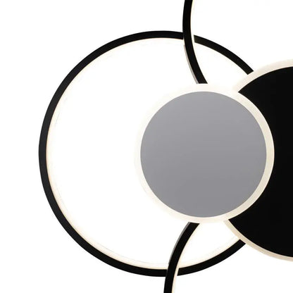 Lustra LED cu Telecomanda, KILLIAN, 74W, 6 Cercuri, Lumina Rece/Calda/Neutra 3000K/4000K/6000K, Dimabila, Negru si Alb, Metal si Acril Lustre LED cu Telecomanda Default Title Alessandro Design