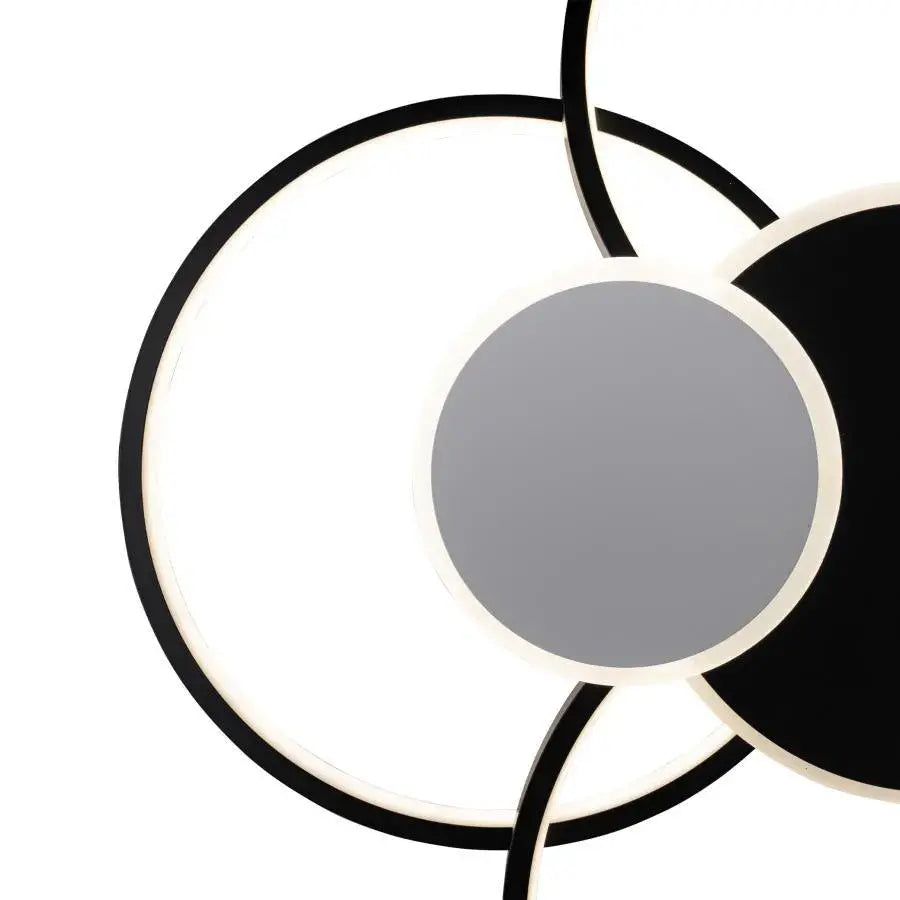 Lustra LED cu Telecomanda, KILLIAN, 74W, 6 Cercuri, Lumina Rece/Calda/Neutra 3000K/4000K/6000K, Dimabila, Negru si Alb, Metal si Acril Lustre LED cu Telecomanda Default Title Alessandro Design