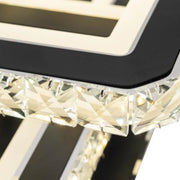 Lustra LED cu telecomanda si cristal LEILA 88W, 3 Patrate, lumina Rece/Calda/Neutra, Dimabila, Negru Crom Lucios Lustre LED cu Telecomanda Default Title Alessandro Design