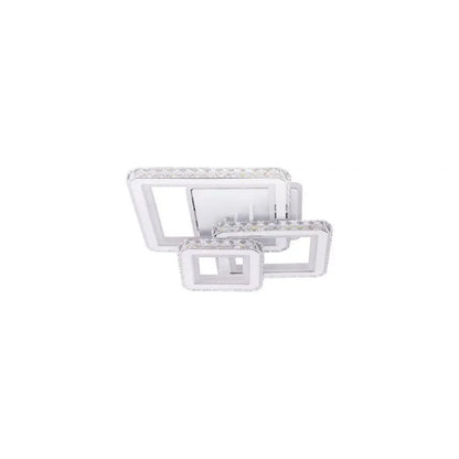 Lustra LED cu telecomanda si cristal LEILA 87W, 3 Patrate, lumina Rece/Calda/Neutra, Dimabila, Alb Lustre LED cu Telecomanda Default Title Alessandro Design