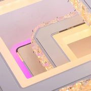Lustra LED cu telecomanda si cristal LEILA 87W, 3 Patrate, lumina Rece/Calda/Neutra, Dimabila, Alb Lustre LED cu Telecomanda Default Title Alessandro Design