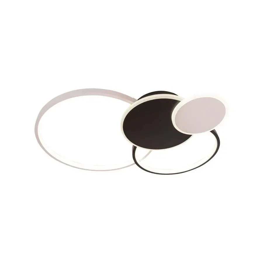 Lustra LED cu telecomanda KILLIAN 80W, 4 Cercuri, lumina Rece/Calda/Neutra, Dimabila, Negru Alb Lustre LED cu Telecomanda Default Title Alessandro Design