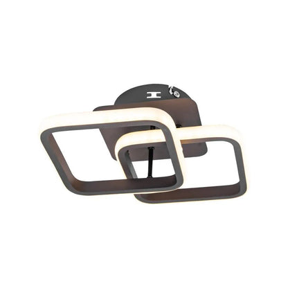 LED luster LILIA 24W, 2 štvorce, studené/teplé/neutrálne svetlo, hnedá