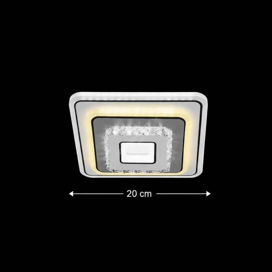 Krištáľový LED luster MITA 39W, 20x20cm, štvorcový, studené/teplé/neutrálne svetlo, biele LED luster Predvolený názov Alessandro Design