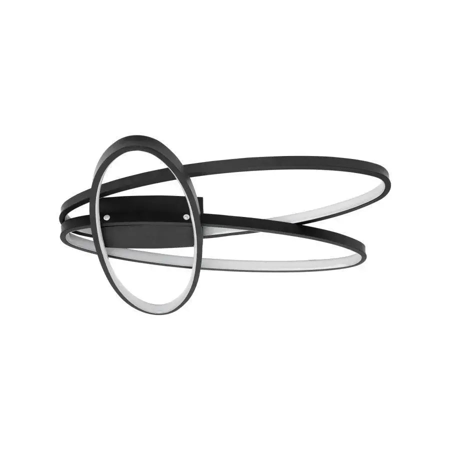 Lustra LED cu telecomanda ORBITA 74W, 3 Elemente, Ovala, lumina Rece/Calda/Neutra, Dimabila, Negru Lustre LED cu Telecomanda Default Title Alessandro Design