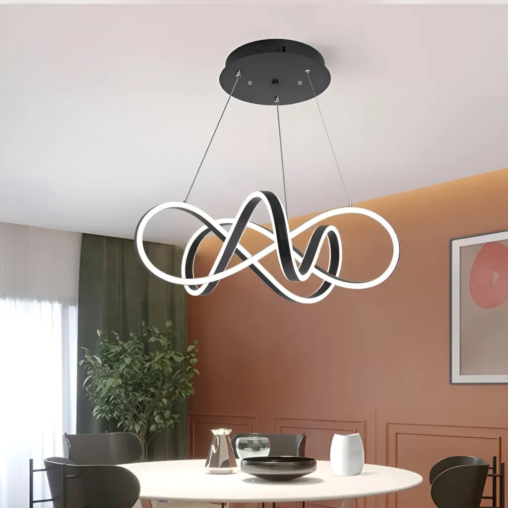 Lustra LED suspendata cu telecomanda INFINITY HALO 69W, lumina Rece/Calda/Neutra, Dimabila, Negru, Inaltime Reglabila Lustre Moderne Default Title Alessandro Design