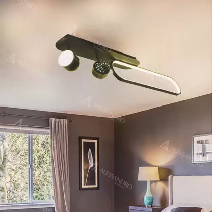 Lustra LED MEISSUN 44W, Liniara, lumina Rece/Calda/Neutra, Negru Lustra LED Default Title Alessandro Design
